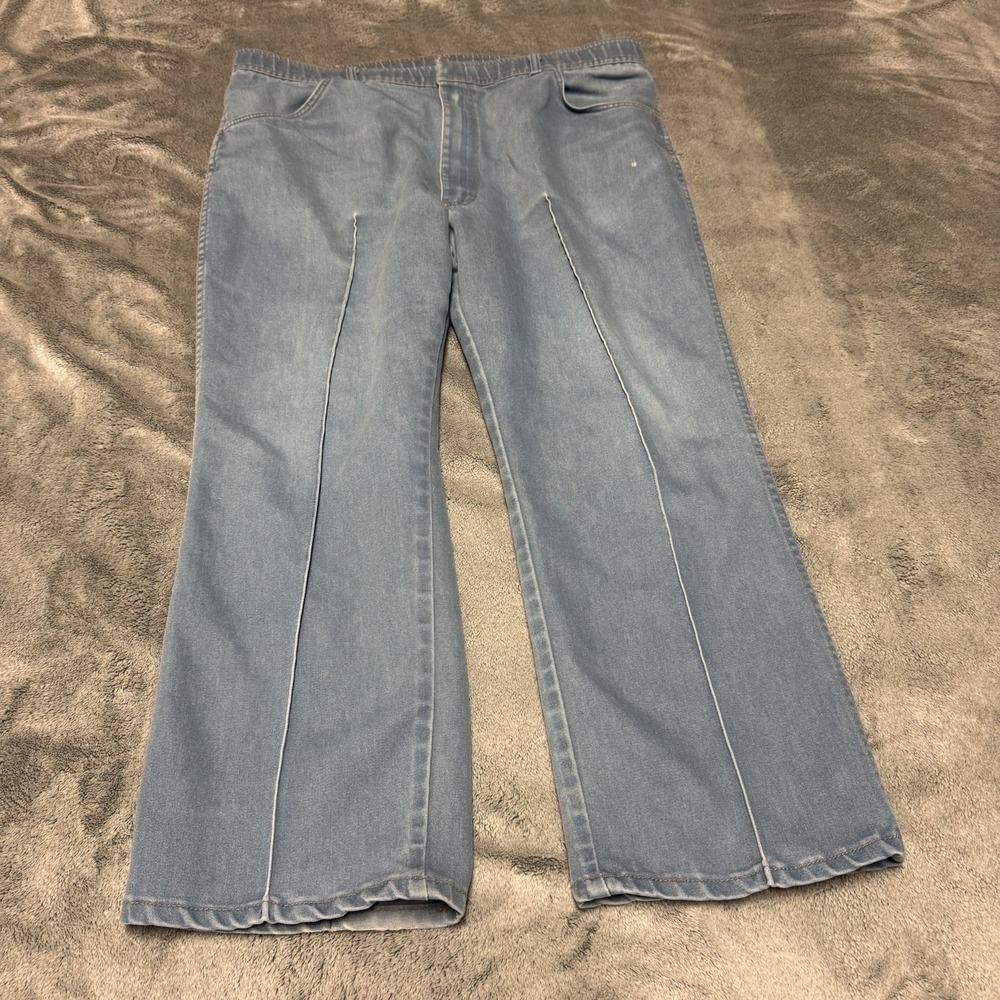 Vintage Wranglers Jeans Mens 42X29 Light Blue Western Cowboy Americana